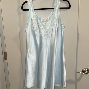 Sleek Satin Slip Dress - Soft Blue